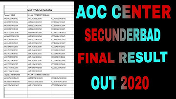 AOC CENTER SECUNDERBAD FINAL RESULT OUT 2020 ll Army Result out 2020
