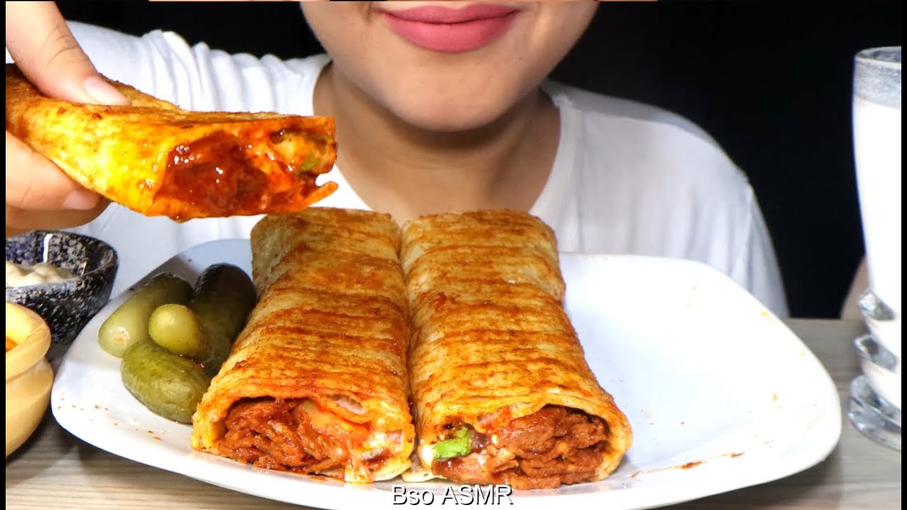 BOL SOSLU DÜRÜM, AYRAN, TURŞU ASMR  | TÜRK ASMR |  EATING SHOW | NO TALKING |