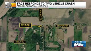 Driver in critical condition after 2-vehicle Walnut Road crash