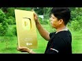 കിട്ടി മക്കളെ കിട്ടി ഗോൾഡ്‌ പ്ലേയ് ബട്ടൻ | GOLD PLAY BUTTON UNBOXING Village Food Channel