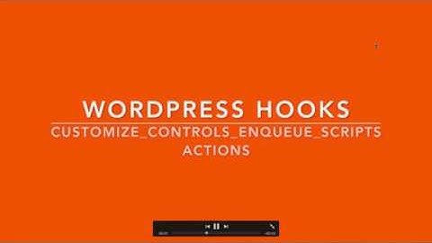WordPress Hooks Actions customize controls enqueue scripts Part -13 Example