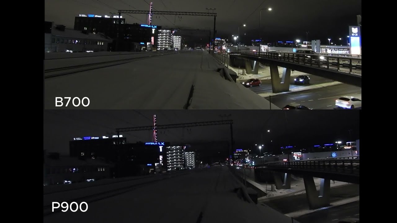 Nikon Coolpix B700 vs P900 Low light video (auto) comparison