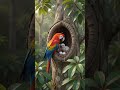 Macaw nest #macaw #rainforest #macawbird #shorts