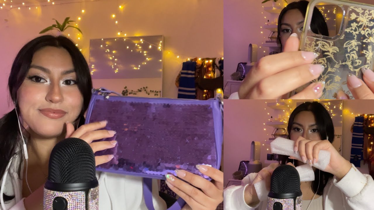 ASMR random, unplanned triggers💜 tapping, scratching, 80% no talking 💜 ...