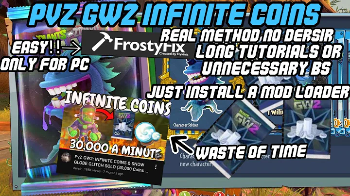 PvZ GW2: (PC SOLO) INFINITE COINS MOD MILLIONS/MINUTE (BEST METHOD NO GRIND 2025) TWILIGHT CHOMPER!