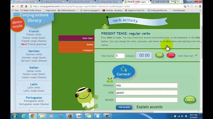 How to use conjuguemos.com
