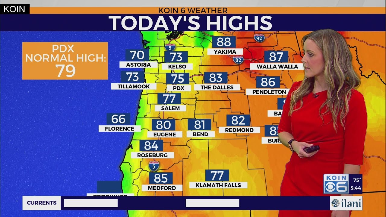 Weather forecast: Chance of showers and thunderstorms around PDX Monday
