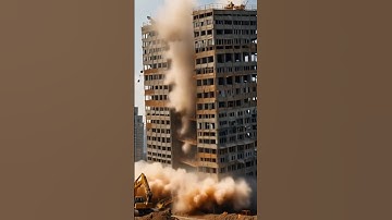 A tall building collapsed, leaving dust everywhere#,shocking videos