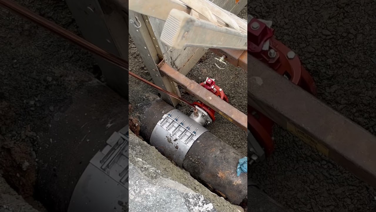 16 inch water main tap prep 