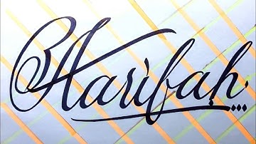 Aarifah Name Signature Calligraphy Status | How to Cursive write with cut Marker #aarifah @aarifah