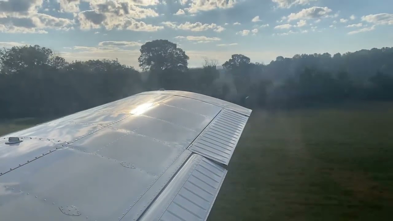 Taking off after breakfast in a Piper Cherokee Six from Monroe County Airport. 