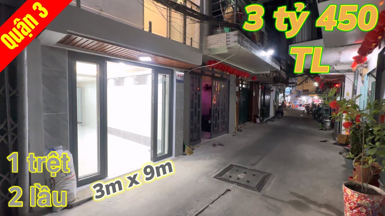 Quận 3. Vị trí đẹp Nhà mới trệt 2 lầu gần Vòng Xoay Công Trường Dân Chủ Giá 3 tỷ 450 TL #0901014040