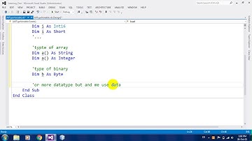 How to Use or Declare Datatype in VB NET 2012