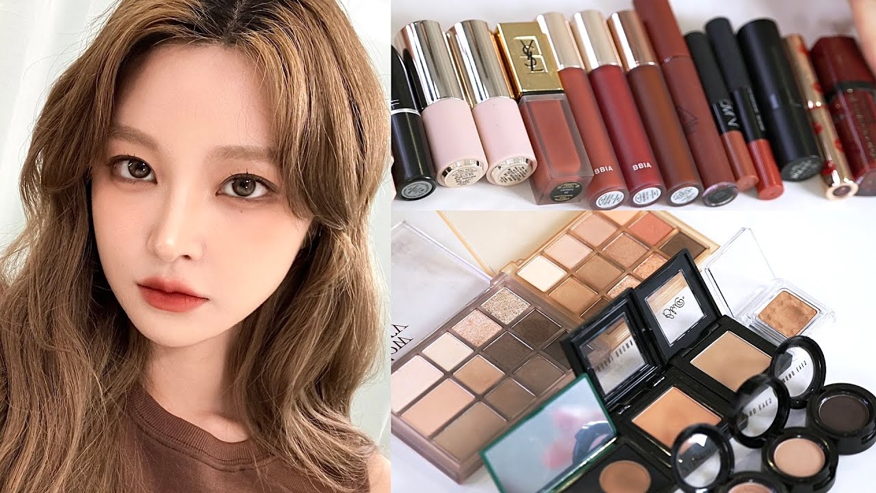 갈웜 딥 코덕 파우치 털어서 메이크업🍂 |  색조계 가뭄인 갈딥🚰·̫🚰 | 딥톤 섀도우, 립 추천 한가득🤎