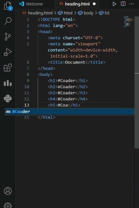 #Coader { 💥 Html Create a Headings || Shorts || } #Coading // Program ...