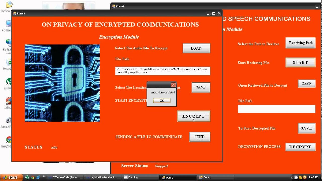 DOTNET 2012 IEEE Project On Privacy of Encrypted Speech Communications