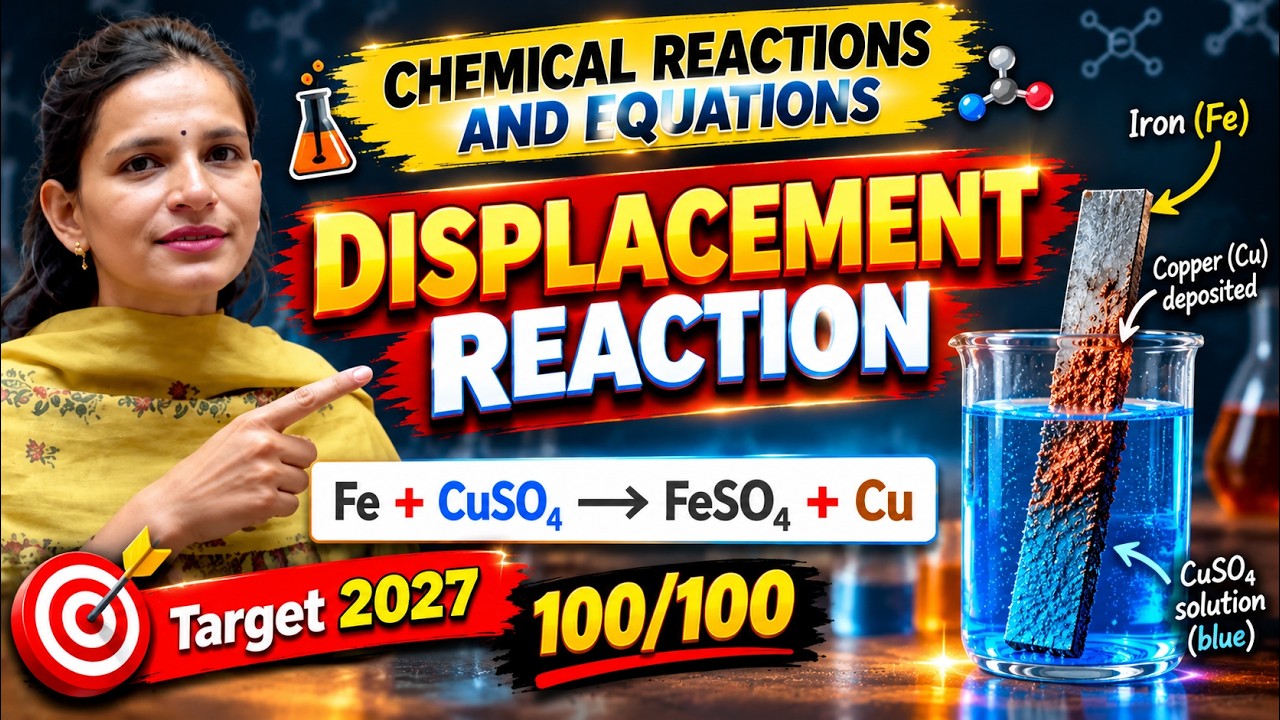 ⚡ DISPLACEMENT REACTION | Class 10 Science | Chemical Reactions ...