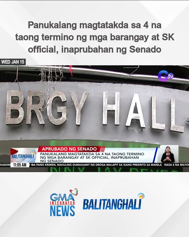 Panukalang magtatakda sa 4 na taong termino ng mga barangay at SK official,... | Balitanghali