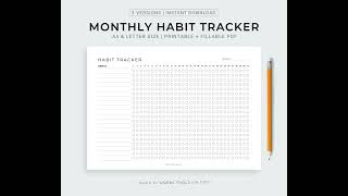 Monthly Habit Tracker Printable
