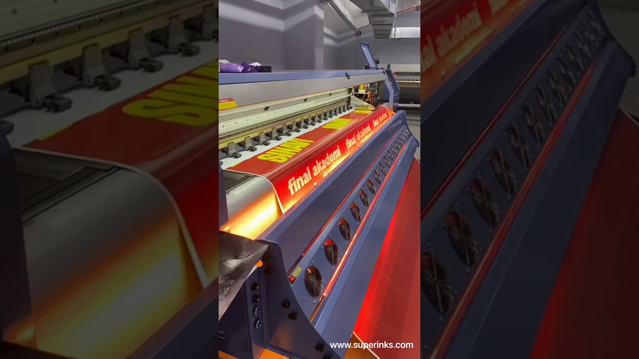 Superinks brand Eco solvent ink (HT) works on Allwin C8 plus Konica 1024i 30PL