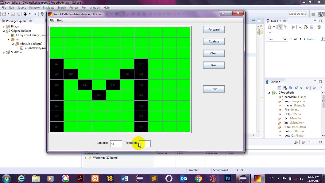 Robot path emulator game(Java ) - YouTube