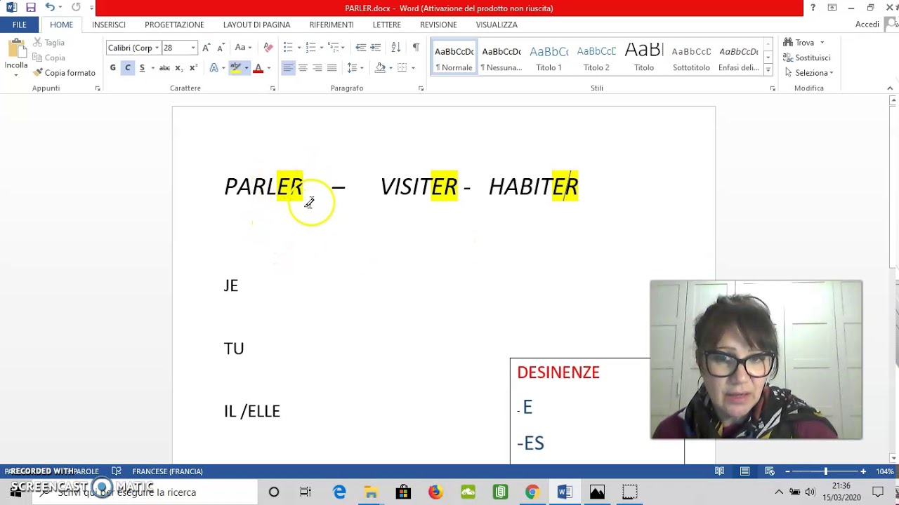 Verbi Del Primo Gruppo In Francese FRANCESE: I VERBI DEL PRIMO GRUPPO - YouTube