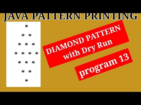 JAVA PATTERN PRINTING PROGRAM NO 13 DIAMOND PATTERN