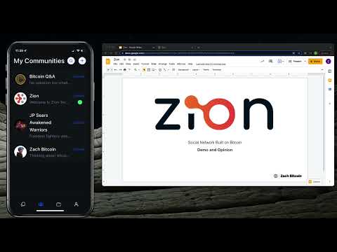 Zion Social Network - Demo - Built on Bitcoin