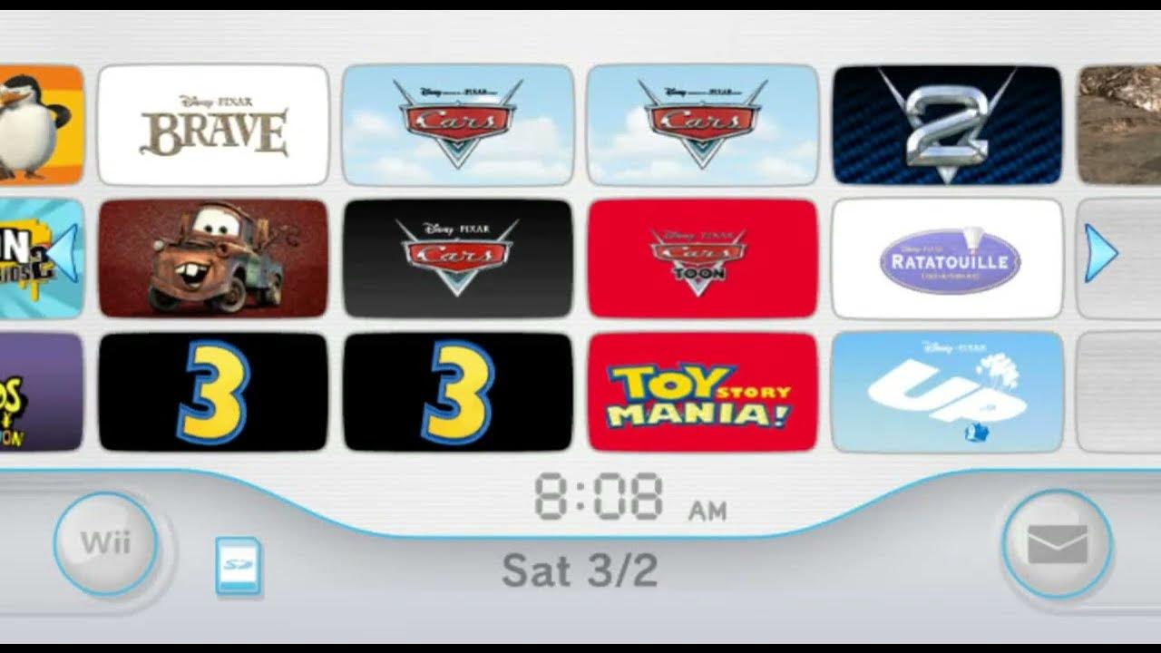 Custom Wii Channels Pixar Games (WADs) YouTube