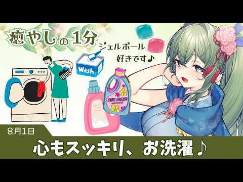 【1分癒やしボイス】心も真っ白に！悩みも一緒に洗っちゃいましょ！8月1日は洗濯機の日