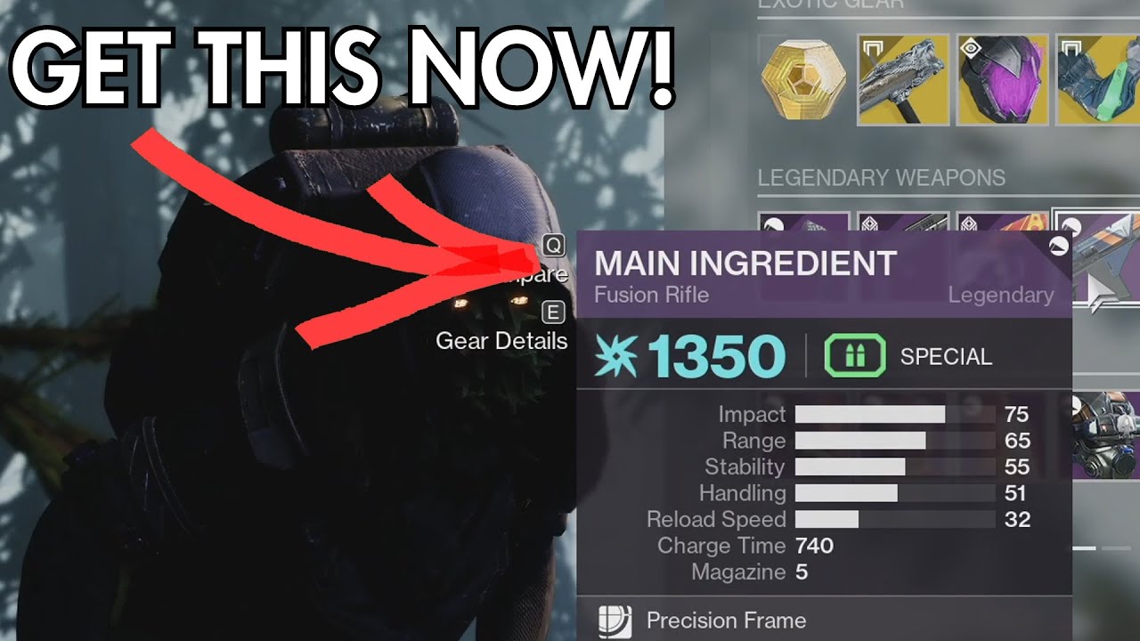 Xur has a GOD ROLL Main Ingredient & Hawkmoon