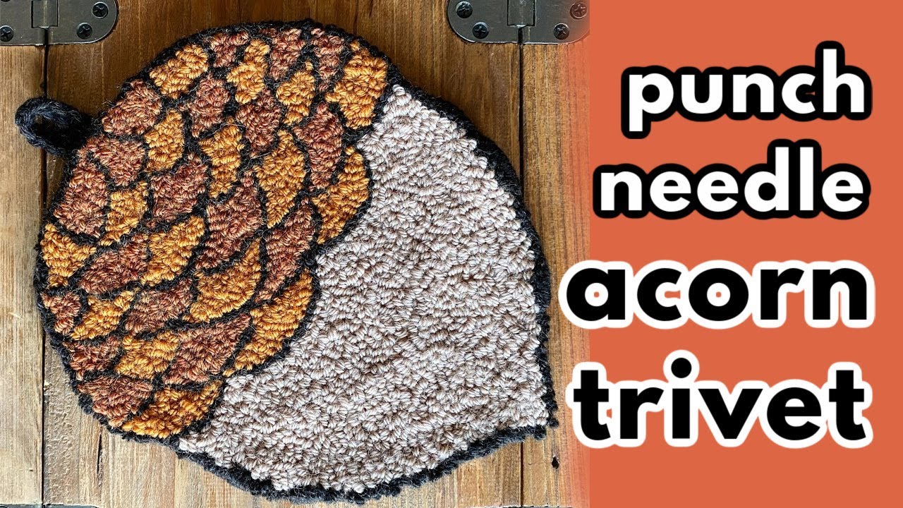 Сделайте подставку под горячее в виде желудя, вышитую иглой! | Подставки под горячее из пряжи