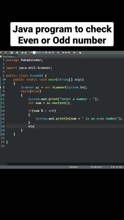 Java Program to check Even or Odd number | Pahadi Coder - YouTube