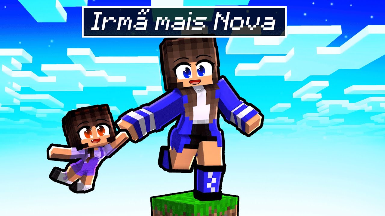PRESA com MINHA IRMÃ mais NOVA em 1 BLOCO no Minecraft ◂Miika▸