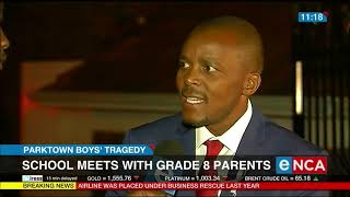 School meets with grade 8 parents