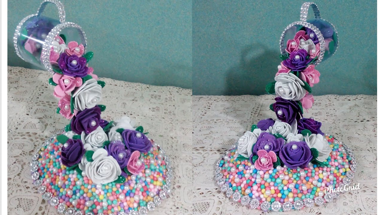 اصنعي شلال الورد ديكور في بيتك من فنحان قديم هدية للعروسة /للأم ولأصحابك وحبايبك DIY DICORETION