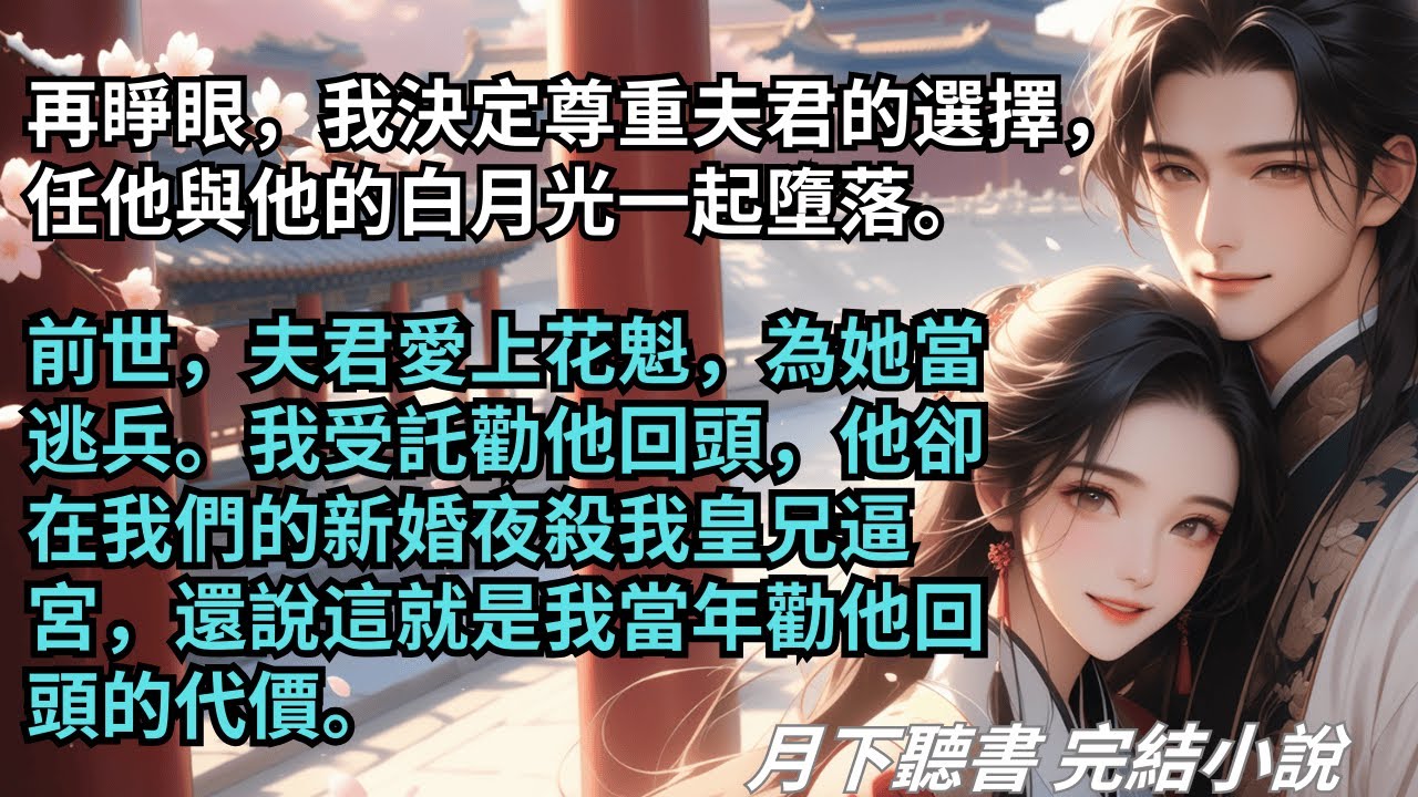 完結小說【恰逢春意落】再睜眼，我任夫君與他的白月光一起墮落。前世，夫君愛上花魁，為她當逃兵。我受託勸他回頭，他卻在我們的新婚夜殺我皇兄逼宮。#一口氣看完 #完整版 #古言小說 #小說 #爽文 #完結