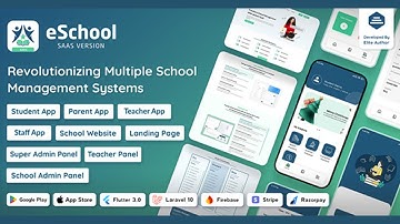 eSchool SaaS - Flutter App source code download || student app, teacher app, school app, parent app