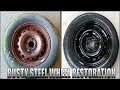 Severely rusted steel wheel   perfect wheel restoration