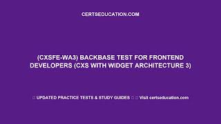 CXSFE WA3 Backbase Test for Frontend Developers CXS with Widget Architecture 3