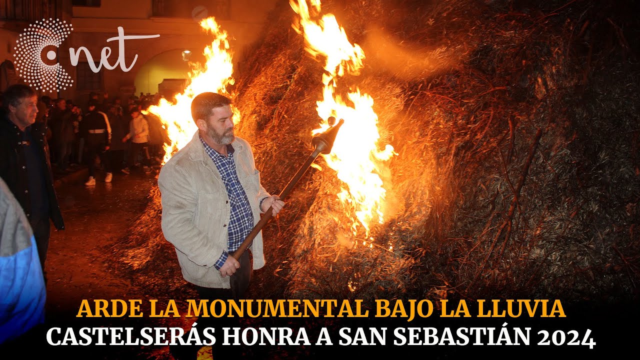 Así prende la MONUMENTAL de CASTELSERÁS 2024 bajo la lluvia