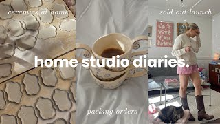 home studio diaries ☕️ sold out ceramics launch, packing orders & my biggest commission yet! | vlog