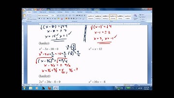 10.5 Solving Quadratic Equations by Completing the Square.wmv