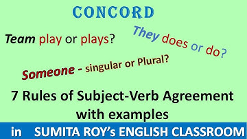 Learn Correct English| CONCORD: Subject Verb Agreement| Avoid Making Mistakes When You Speak & Write