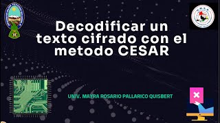 Decodificar un texto cifrado con el método CESAR