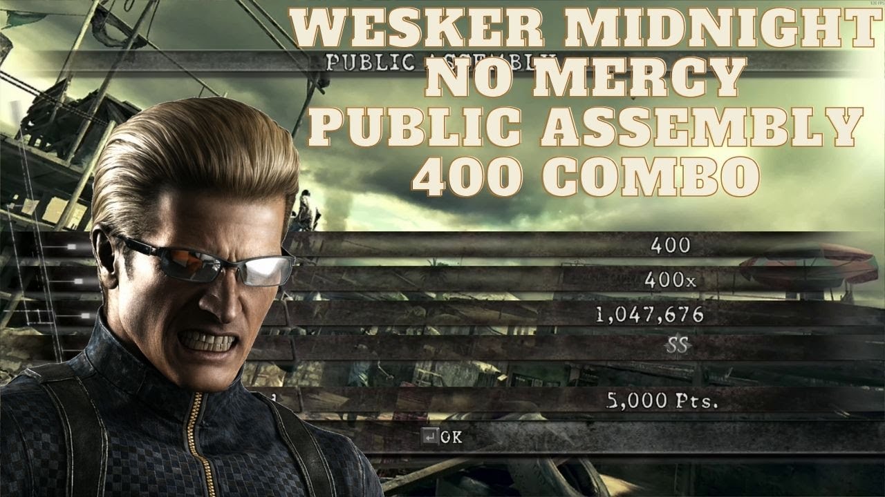 Resident Evil 5 | The Mercenaries No Mercy | 400 Combo | Wesker Midnight | Public Assembly