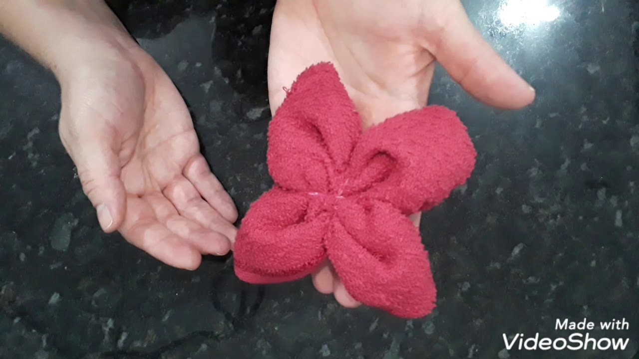 TOALHA DE MÃO | FLOR DE TOALHA | LAÇO DE TOALHA | APRENDA A FAZER - por Fran Moreli