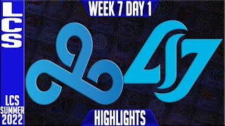 C9 vs CLG Highlights | LCS Summer 2022 W7D1 | Cloud9 vs Counter Logic Gaming