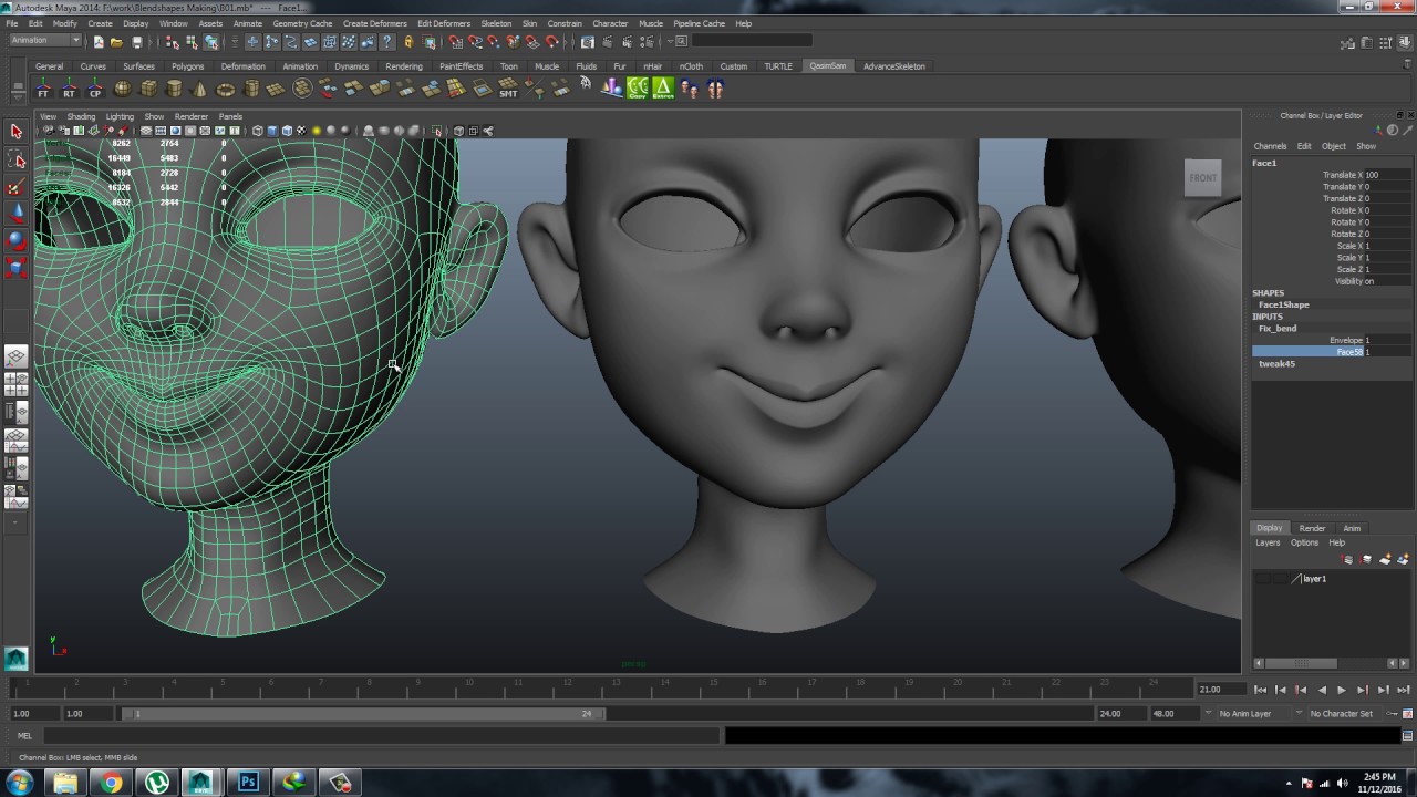 Autodesk Maya Blendshapes Making part 01 - YouTube