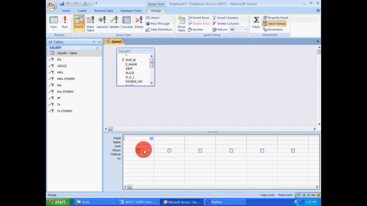 MS Access Tutorial in Bengali (Part-6) Select Query - YouTube